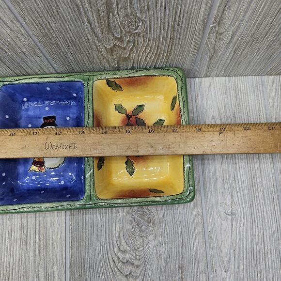 Sango The Sweet Shoppe Christmas 4 Part Relish Tray Divided Dish Sue Zipkin 3041 - Picture 4 of 7